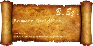 Brumecz Szalóme névjegykártya